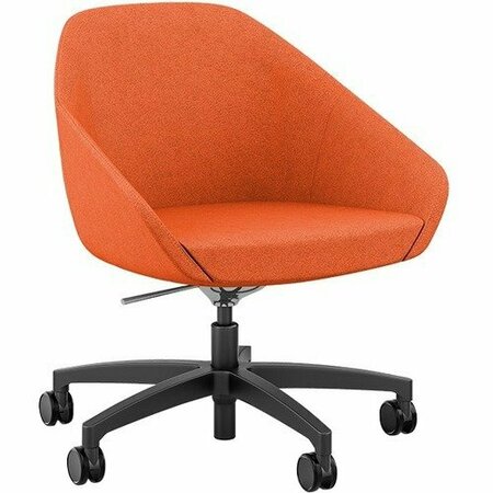 9TO5 SEATING Side Chair, Rocking, 24-1/2inx24inx31-1/2in, Onyx/Alum Base NTF9254R2PON